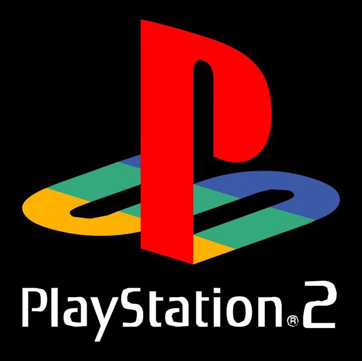 the playstation logo on a black background with colorful letters and an image of a letter p