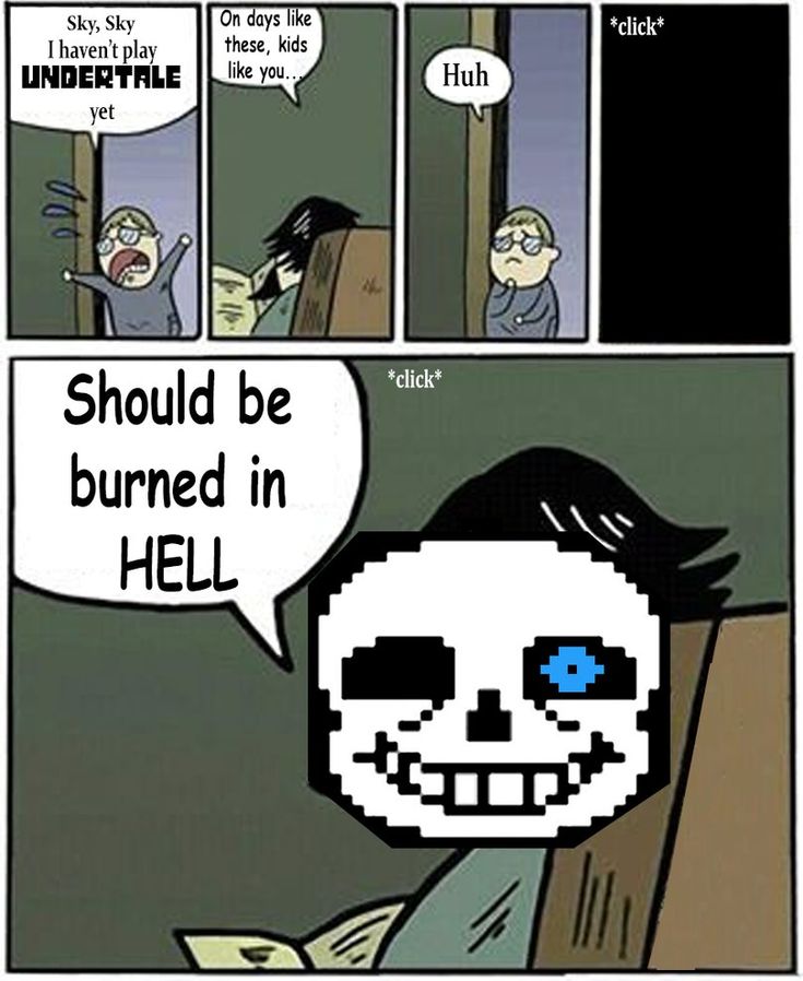 a comic strip with an image of a skeleton in the background and text that reads, should you be burned in hell?