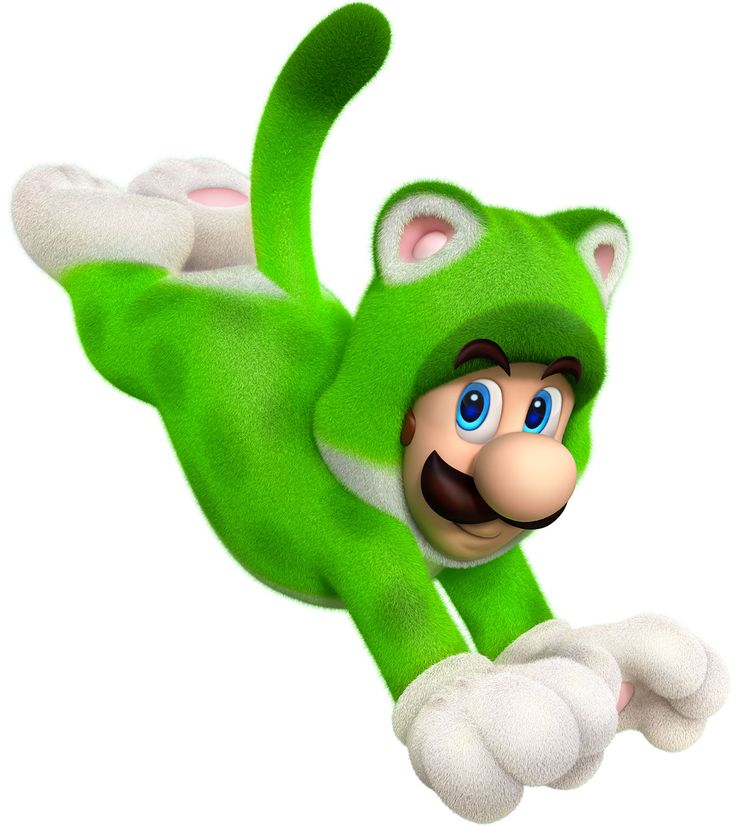 the green cat is flying through the air with his paw on it's back