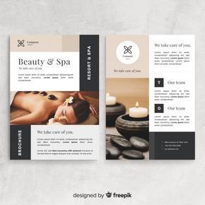 an elegant spa brochure is shown