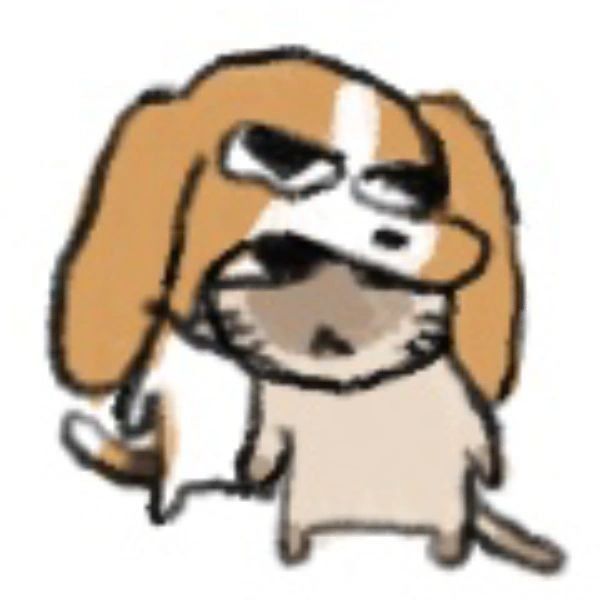 a drawing of a dog with sunglasses on it's face