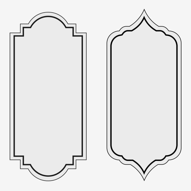 two blank labels with an ornate design