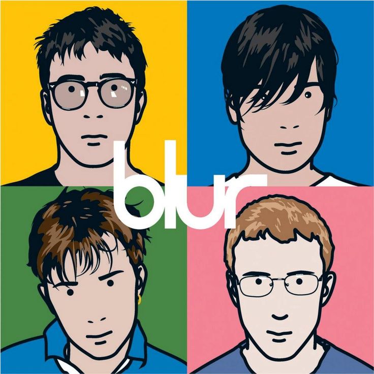 four men with glasses are shown in different colors