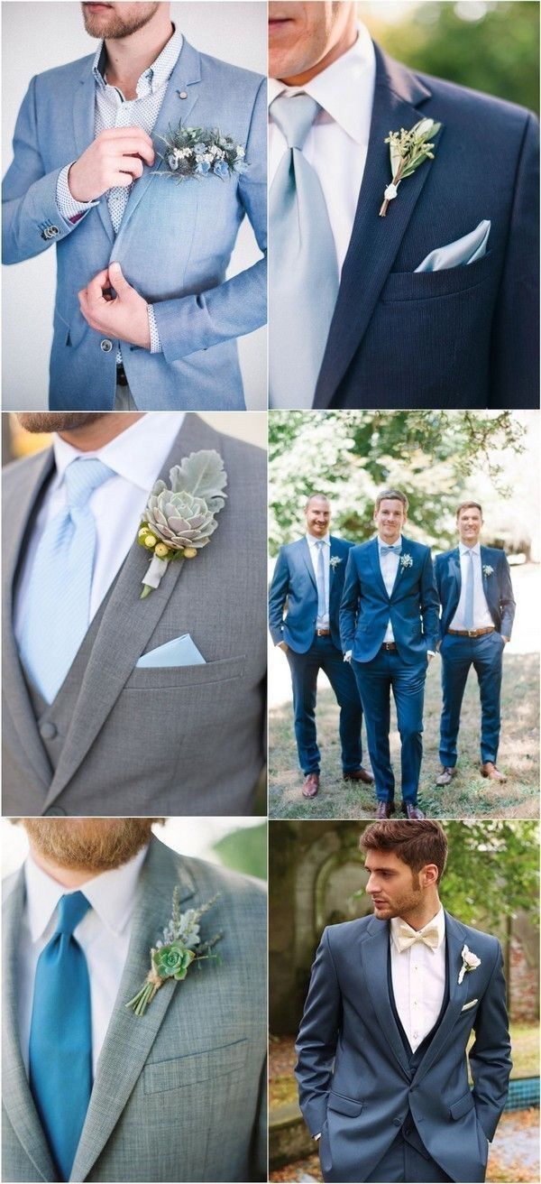 men in suits and ties are all wearing different colors