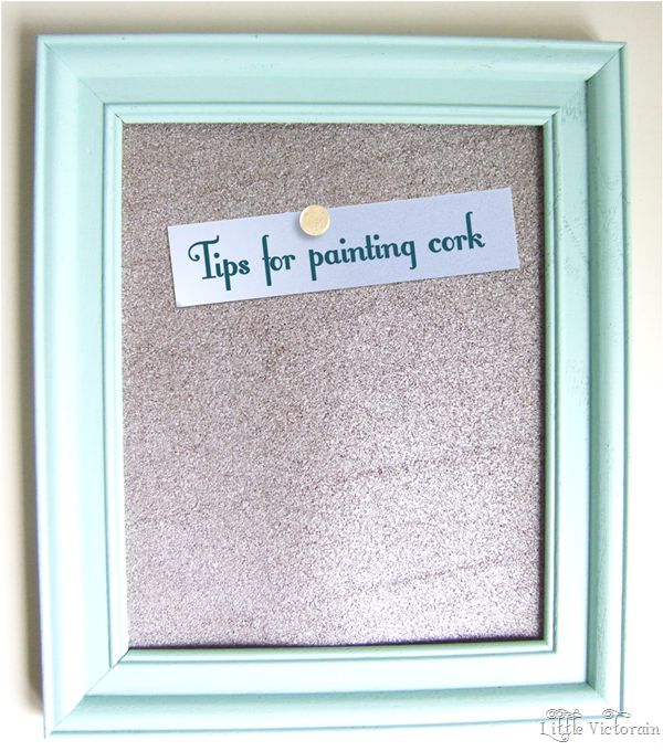 a blue frame with a sign on it that says tips for painting corks in green