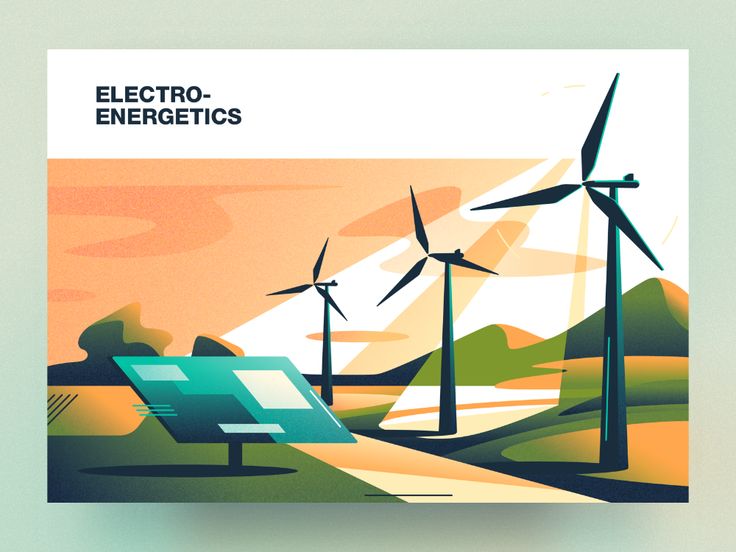 an image of a poster with windmills in the background and text that reads electro - energetic