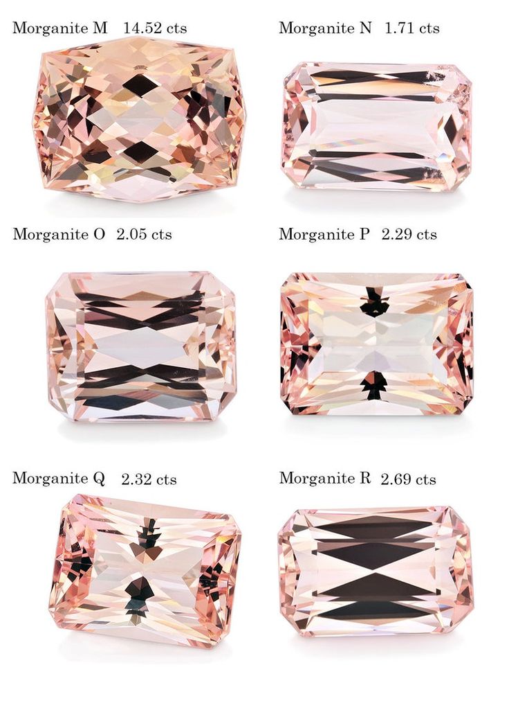 the different types of diamonds in each color, and their names are shown on this page