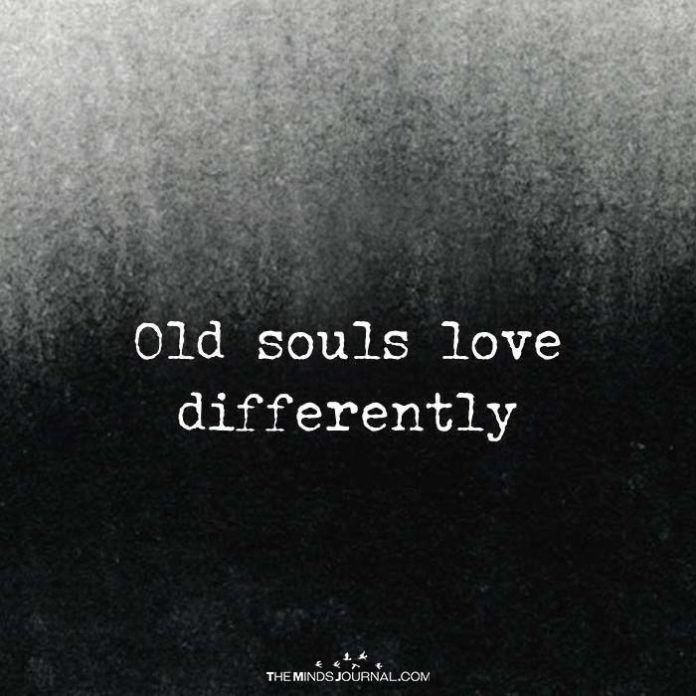 an old soul's love is differently written in white ink on a black background