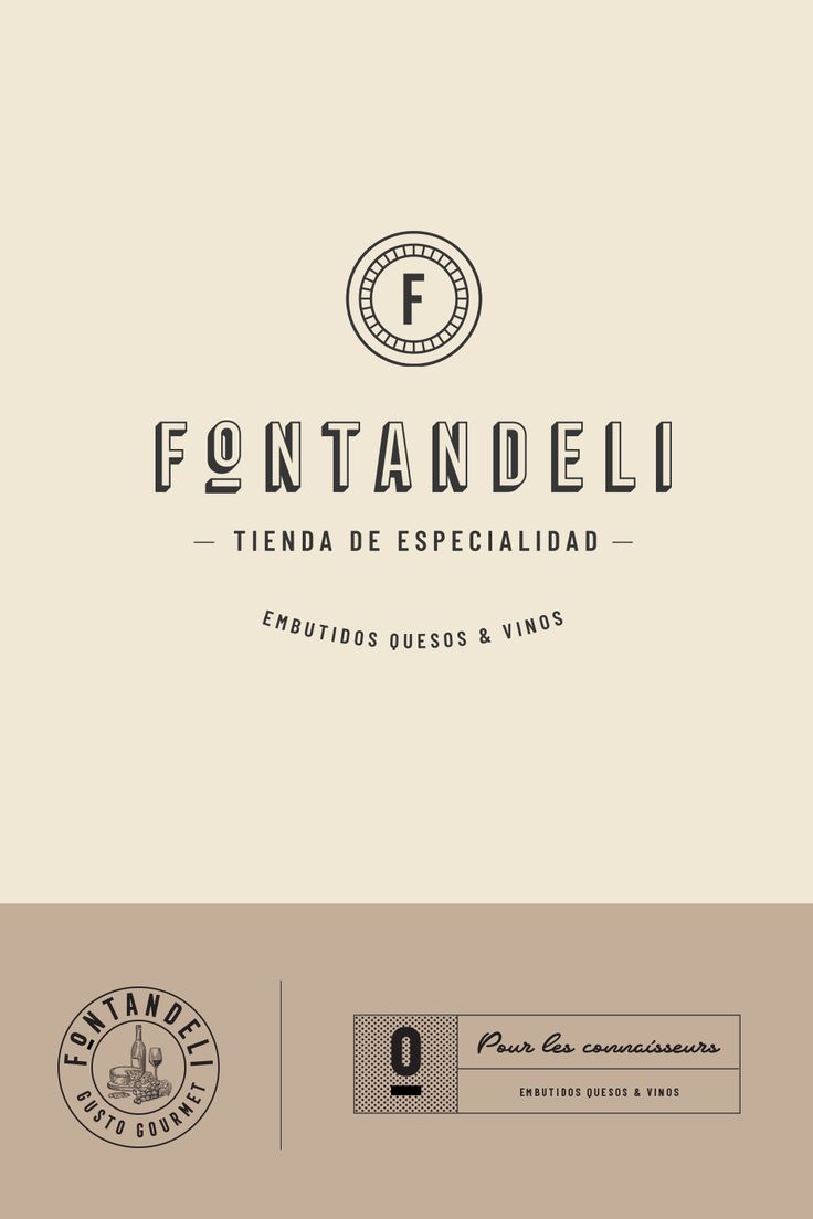 the logo for an italian restaurant called font and deli, which is located in front of