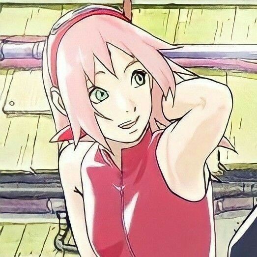 an anime character with pink hair posing for the camera