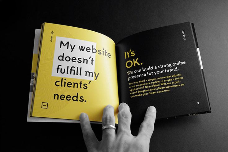 a hand is holding an open book with the title'my website doesn't fulfill my client's needs '