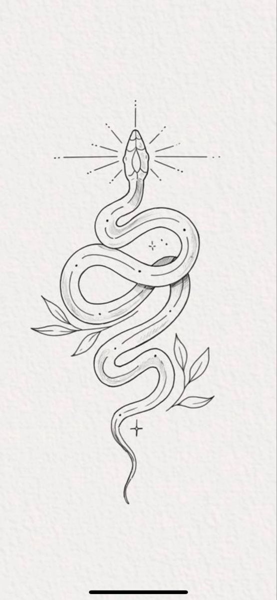 a black and white drawing of a snake