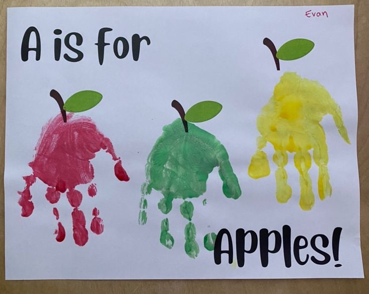 Just add handprints for this apple craft! Apple Art Projects For Toddlers, A Is For Apple Handprint, Apple Tree Handprint Craft, Apples Arts And Crafts For Toddlers, Apple Crafts For One Year Olds, Apple Handprint Crafts For Toddlers, Apples Art Preschool, Apple Infant Crafts, A Is For Handprint Craft