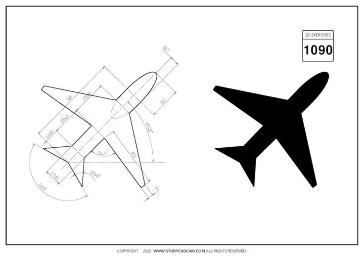 an airplane is shown in black and white, with the plane's markings below it