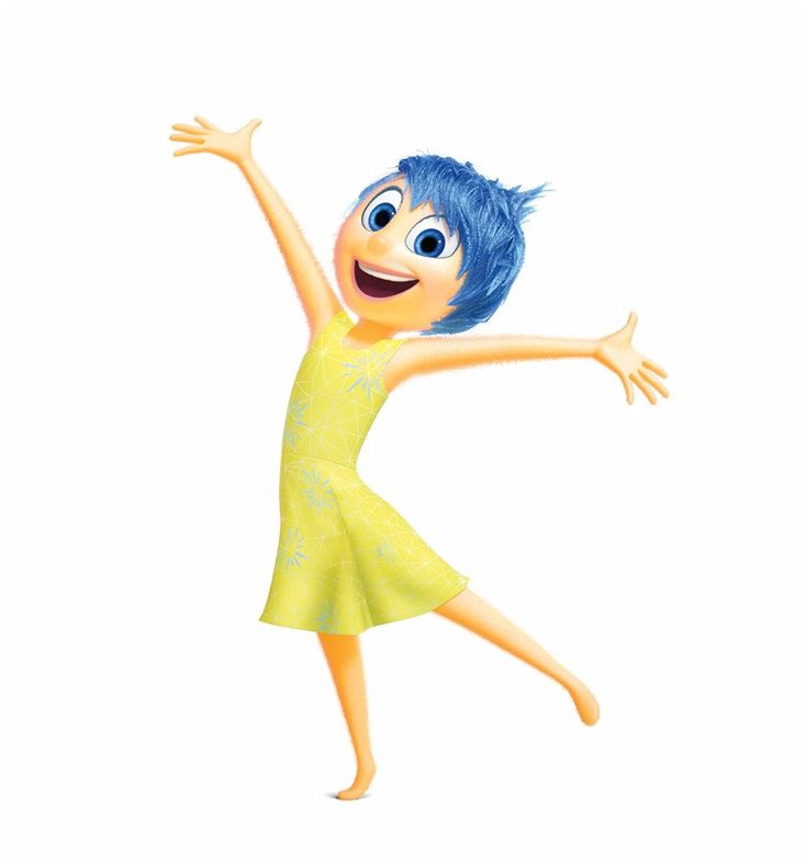 a cartoon character with blue hair is in the air and has her arms spread out