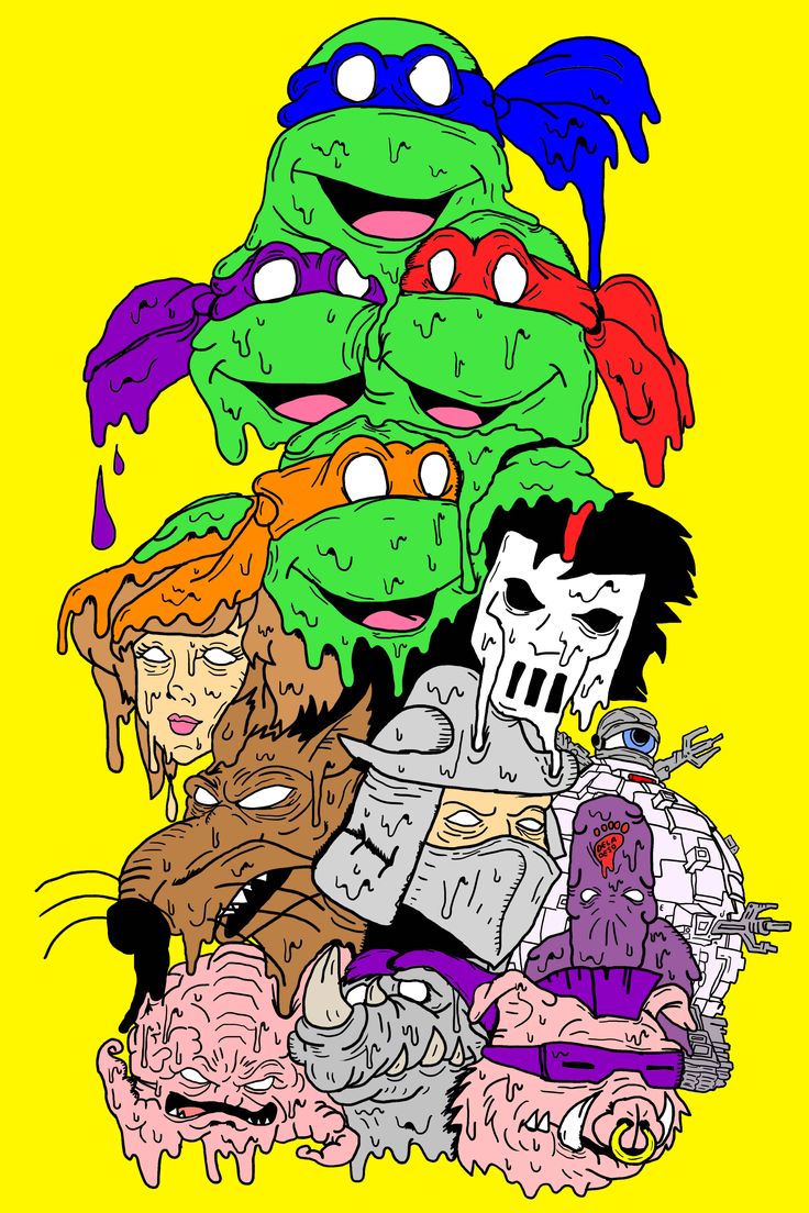 an image of some cartoon characters in front of a pile of heads and hands on top of each other