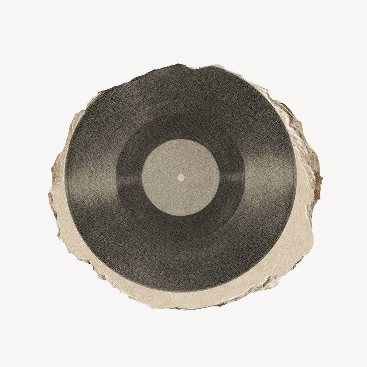 a black and white photo of an old record on a piece of paper that has been torn off