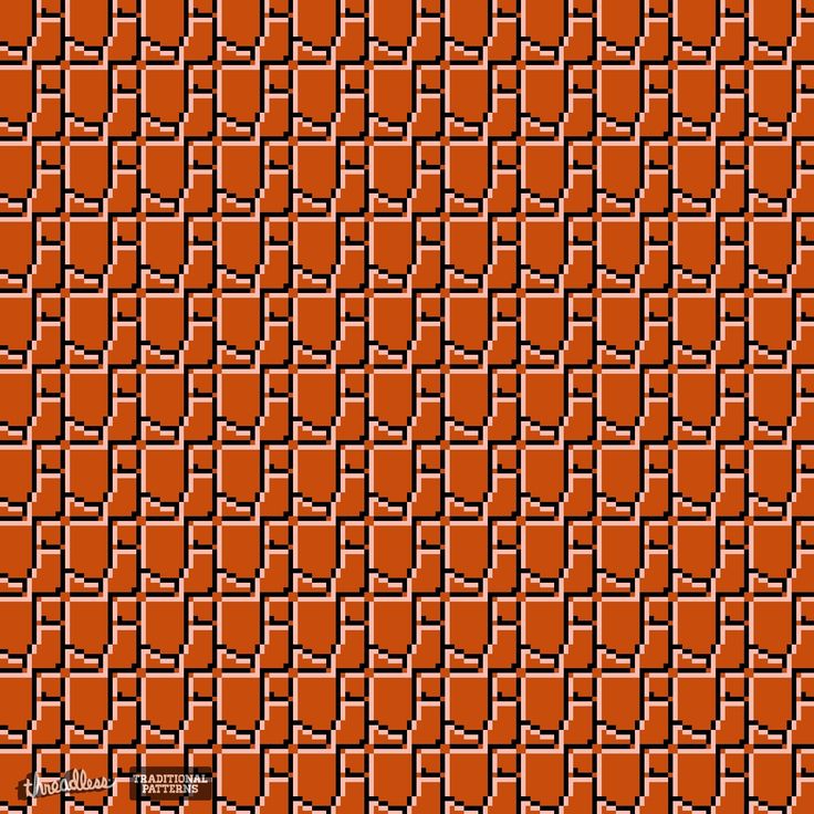 an orange and black background with small squares