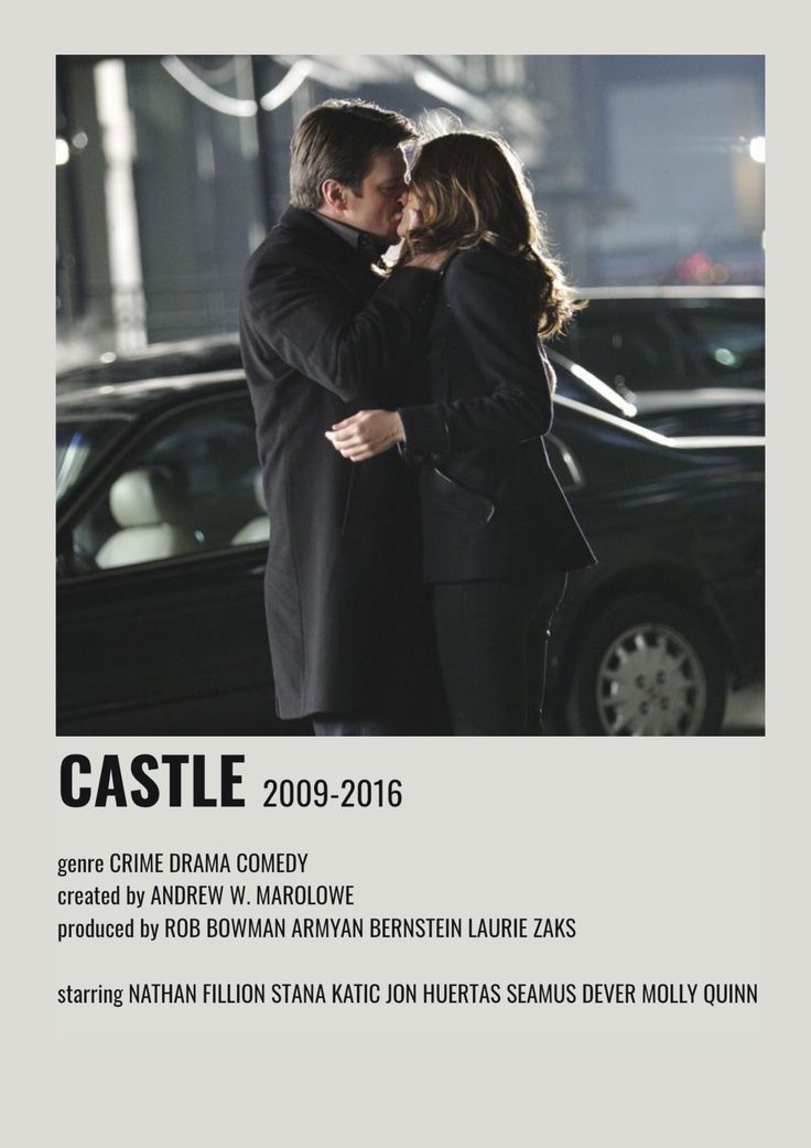 a man and woman standing next to each other in front of a car with the caption castle 2009 - 2016