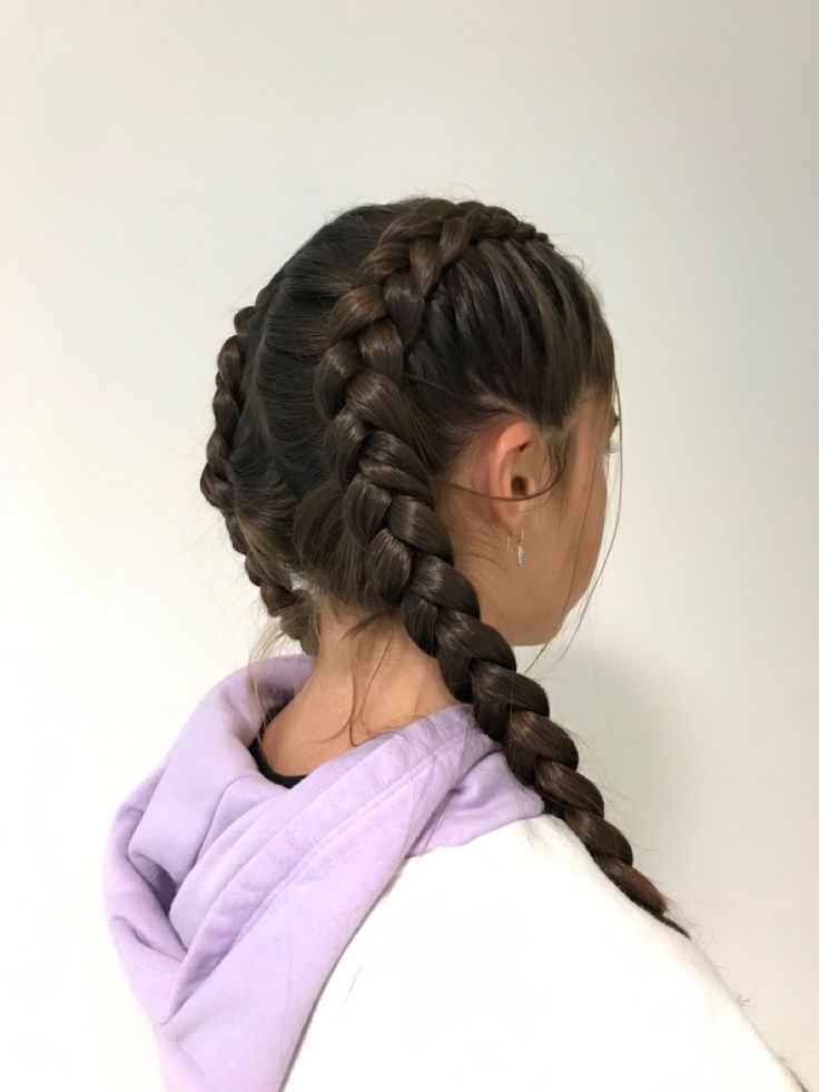 French Braid Two Braids, School Photo Hairstyles Tied Up, Asthetic Hairstyle Girl, French Braids For Long Hair, Cute Two Braids Hairstyles, Two Braids Aesthetic, Two Braids Hairstyles For School, Aesthetic Braid Hairstyles, Braid Magic