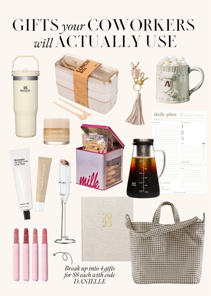 the gift guide for coworkers with actually use is on display in this ad