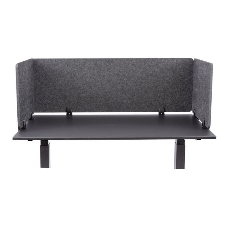 a gray couch with two black legs and a grey backboard on the top shelf