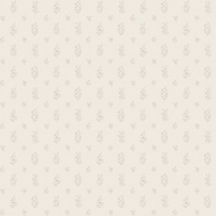 a white wallpaper with small flowers and leaves in the middle, on a beige background