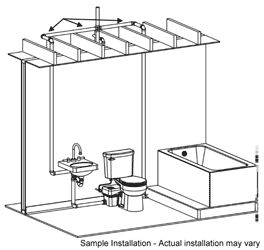 a bathroom with a toilet, sink and bathtub in the middle of it is shown