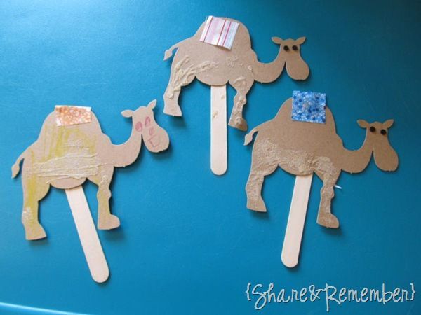 three popsicles made to look like camels