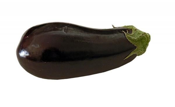 an eggplant is shown on a white background