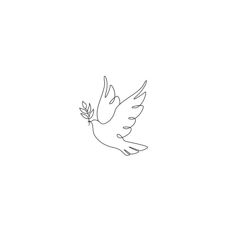 a single line drawing of a bird flying