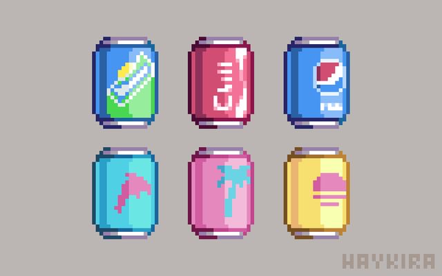 A set of Cans by Haykira | Pixel art games, Pixel art tutorial, Pixel ...