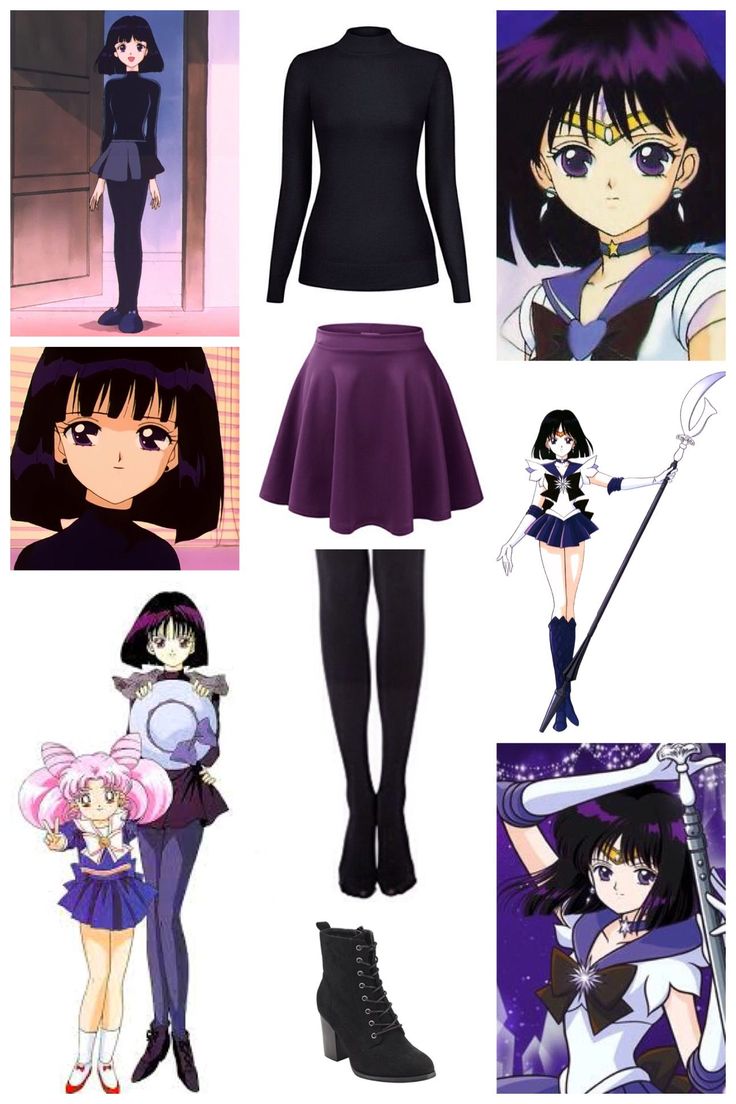 Outfits For Anime Characters, Sailor Moon Casual Cosplay, Simple Anime Halloween Costumes, Sailor Saturn Inspired Outfit, Easy Casual Cosplay, Subtle Cosplay Outfits, Sailor Saturn Costume, Sailor Saturn Outfit, Cosplay Ideas Anime Easy