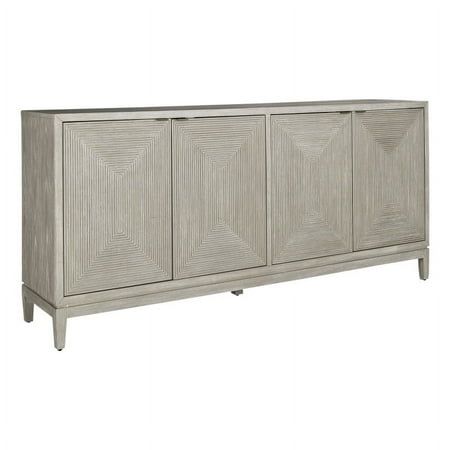 the sideboard is made from wood and has four doors