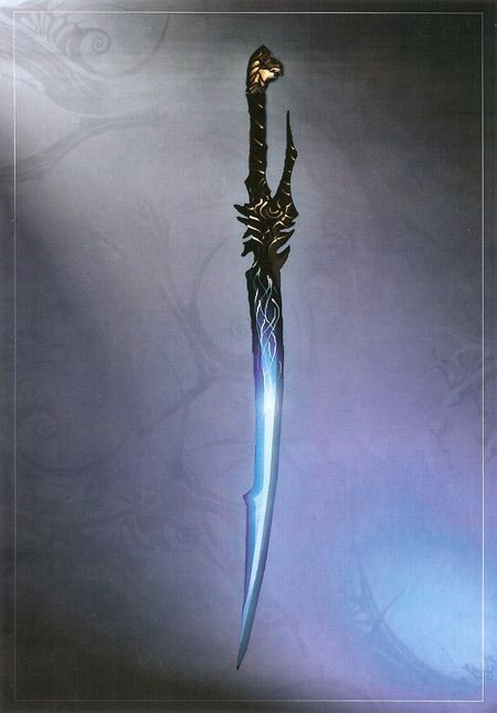 Glowing blades- we would have to dull down or maybe we could do a glowing axe similar? Pretty Knives, Heroic Fantasy, Guild Wars, 다크 판타지, Cool Swords, Fantasy Armor, 판타지 아트, 그림 그리기, Swords