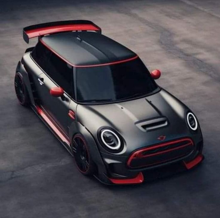 the new mini pace pace concept is shown in this image from above, it's black and red