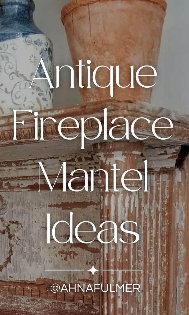 an antique fire place mantle with vases on top and the words antiques fireplace mantel ideas