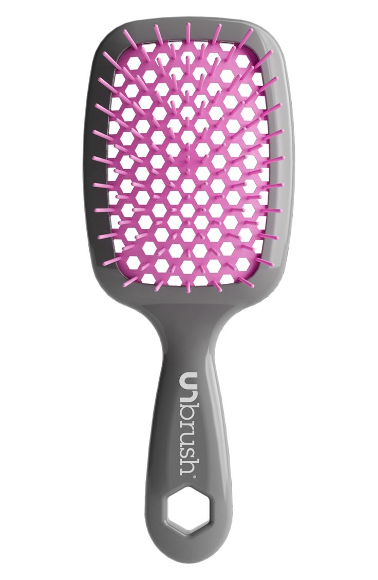 What it is: A detangling brush that can be used on wet and dry hair, depending on your preference and needs.What it does: DuoFlex Anti-Static Bristles work like magic, for gentle tangle release and reduced breakage. Forty-seven long bristles carefully and easily detangle even the most stubborn hair, while 30 mini bristles gently smooth and polish hair. It works equally great on wet and dry hair. A backless vented cushion reduces styling time and the easy-to-clean design ensures hassle-free maint Detangler Hair Brush, Ez Detangling Brush, Lilac Hair Styling Tools, Pink Detangling Brush, Detangling Hair, Detangling Hair Brush, Polished Hair, Detangling Brush, Dry Hair