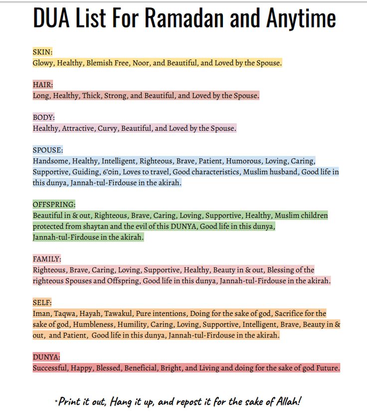 the list for ramaan and anytime is shown in red, green, yellow, and blue