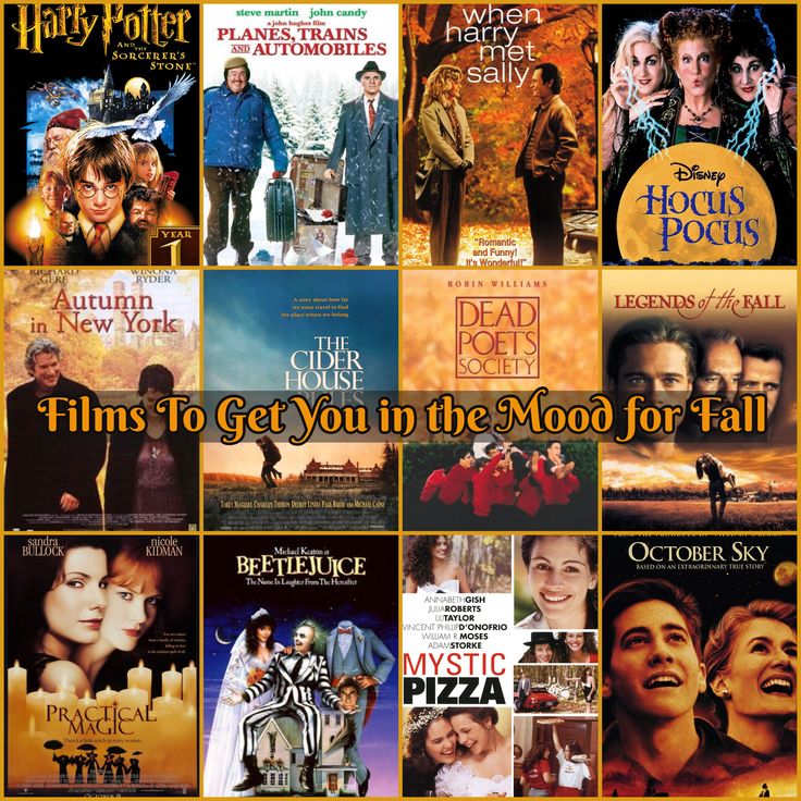 many movies are shown in this collage with the words films to get you in the mood for fall