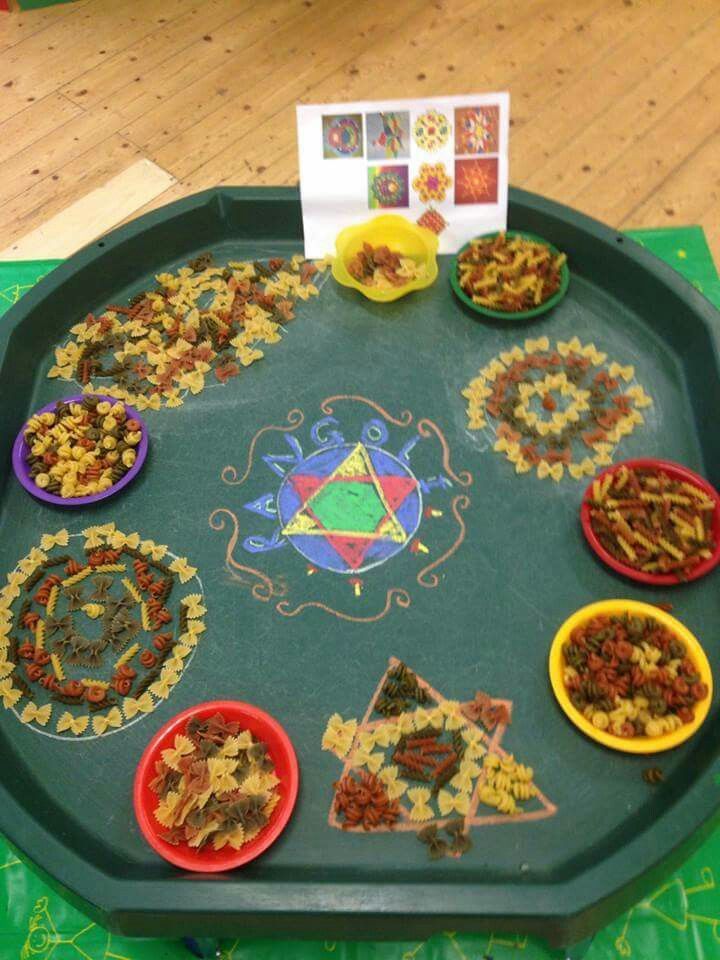 a table topped with lots of different colored bowls filled with food on top of it