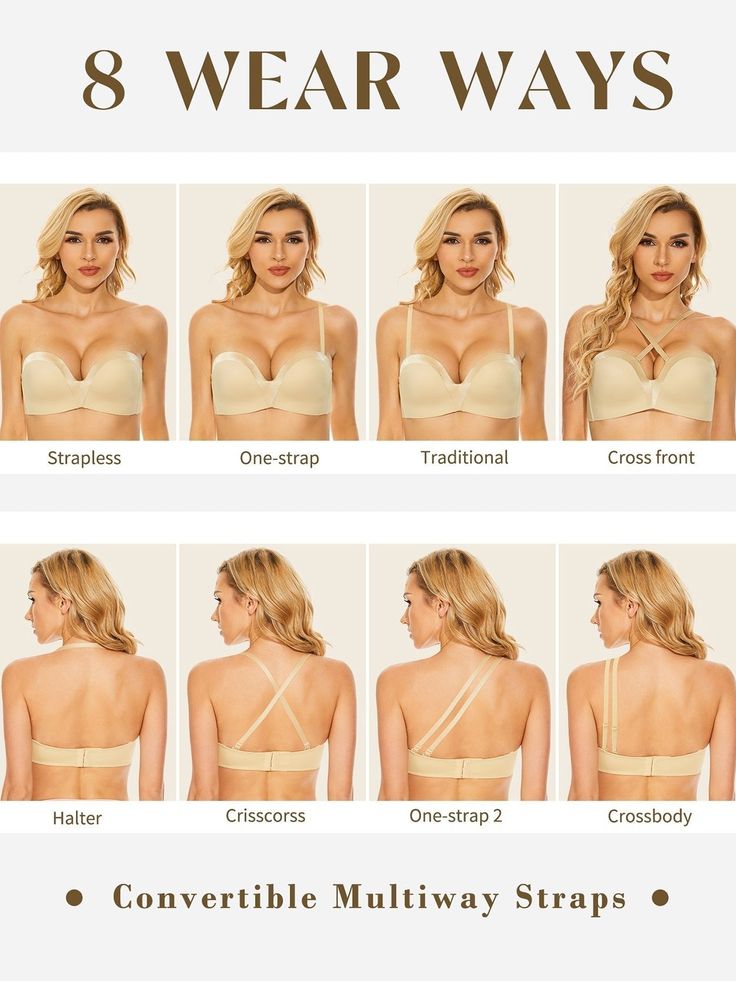 Product Details: 81% Nylon, 19% Elastane Push up bandeau bra in microfiber, perfect for plunging necklines Removable, back adjustable straps convert 8 ways Traditional, halter, criss-cross, one-shoulder and strapless Strapless Bra Hacks Diy Ideas, Bra Hacks Diy, Strapless Bra Hacks, Evening Dress Off Shoulder, Push Up Strapless Bra, Multiway Bra, Bra Measurements, Strapless Evening Dress, Bra Hacks