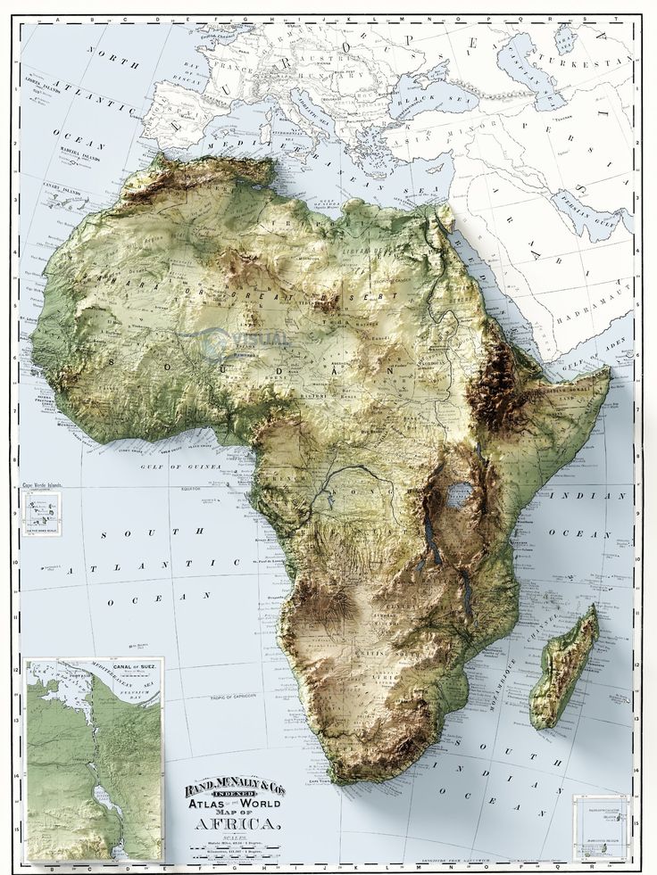 a map of africa with all the major cities and their physical features, including rivers