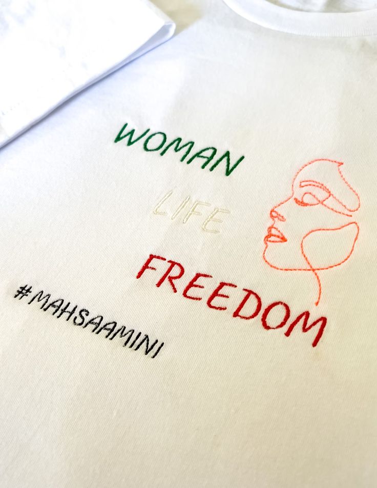 Woman Life Freedom Embroidered Unisex Feminist T-shirt Women - Etsy Women Life Freedom Shirt, Iran Women, Woman Life Freedom, Women In Iran, Women Right, Support Women, Women Power, Fashion Sketchbook, Eid Gifts