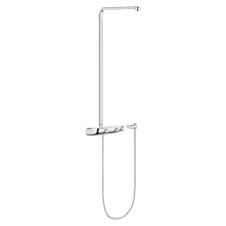 The Grohe 26379000 is a Rainshower SmartControl shower system with thermostat. This shower system is designed to give you a safer and worry-free shower experience. It has features like the Starlight chrome finish that makes it resistant to dirt and scratches. With that said, maintenance will be effortless and smooth.This shower system is equipped with Grohe CoolTouch technology that eliminates the risk of scalding, giving you peace of mind when showering. Aside from that, it also has a SmartControl feature that allows you to control the water temperature and volume effortlessly. It has a dual functionality that allows you to change from head shower and hand shower (sold separately) to hand shower wall holder (27 055 000) with ease. It is equipped with a Rotaflex metal shower hose with a le Wall Holder, Bathroom Update, Shower Hose, Faucet Handles, Trim Kit, Shower Arm, Water Temperature, Shower Systems, Shower Wall