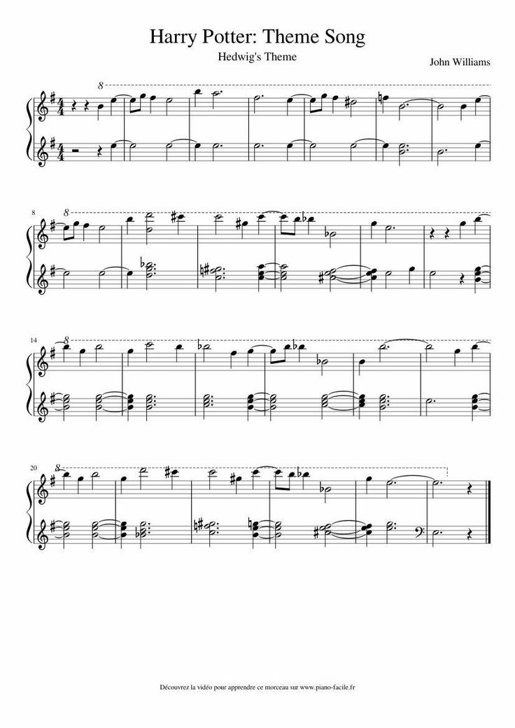 harry potter theme song sheet music