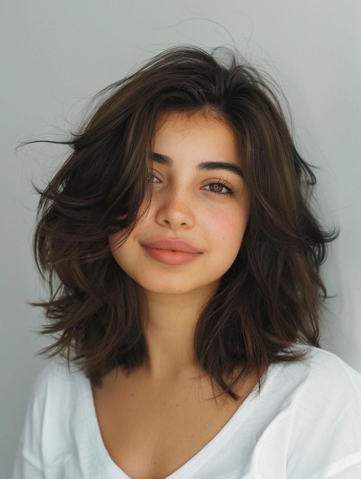 Haïr Cut Short Hair Round Face, Medium Brown Hair Round Face, For Round Faces Hairstyles, Round Face Hairdo Wedding, Round Bob Haircut Medium, Cute Short Mom Haircuts, Women Short Hair Round Face, Haircut For Rounded Face, Bob With Round Face For Women