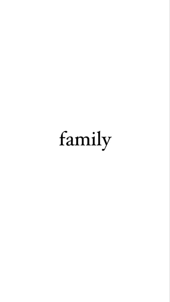 the word family written in black on a white background