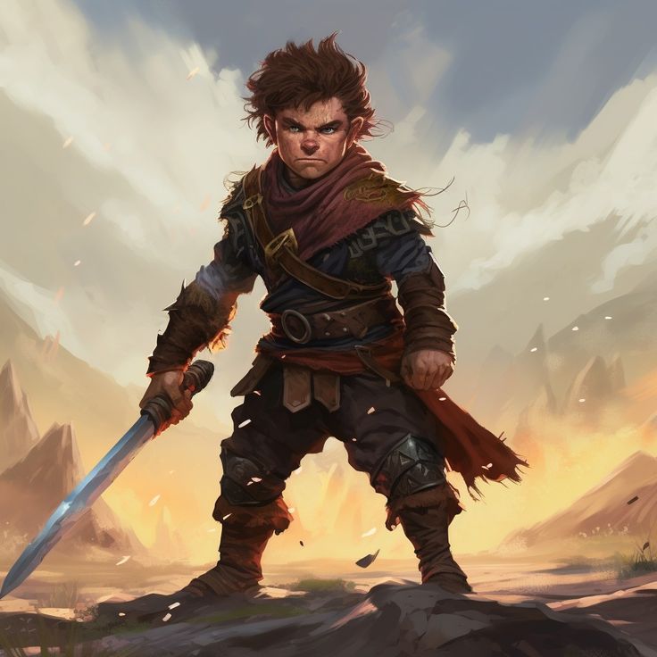 Halfing Character Art, Dnd Halfling Character Art, Halfling Rogue Male, Dnd Fighter Art, Halfling Character Art Male, Dnd Halfling Male, Halfling Rpg, Lightfoot Halfling, Halfling Paladin