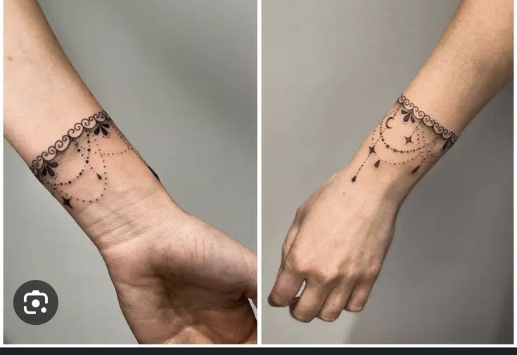 two pictures of hands with tattoos on them